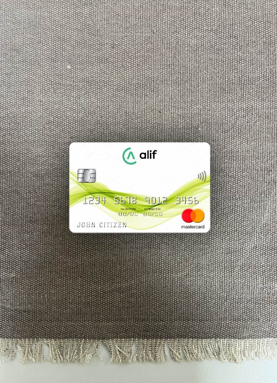 Download Tajikistan Alif Bank mastercard photolook front Photoshop template